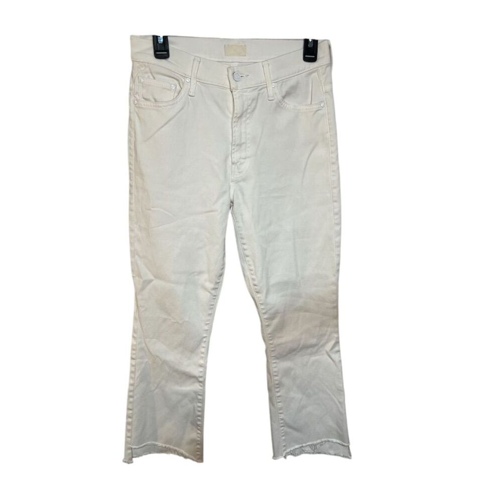 Mother Insider Crop Step Fray Jeans Women's Size 27 Blue Denim, Distressed